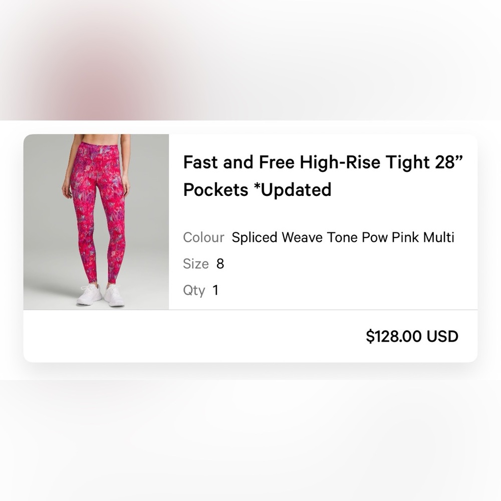 Lululemon Fast & Free High Rise Legging 28” - Picture 8 of 8